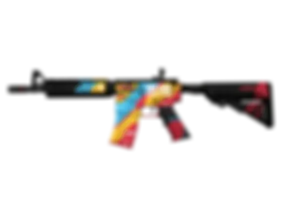 M4A4 | Cyber Security (Well-Worn) float preview 0 %