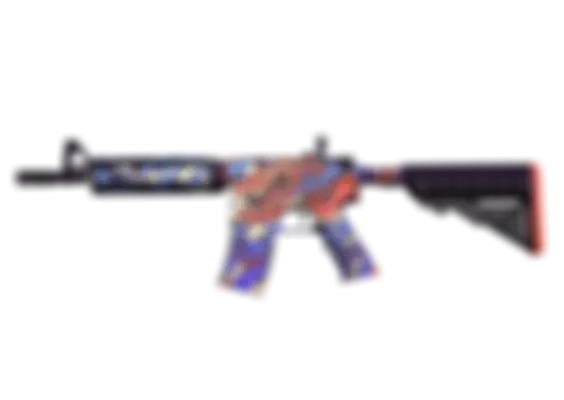 M4A4 | 龍王 (Dragon King) (Well-Worn) float preview 0 %