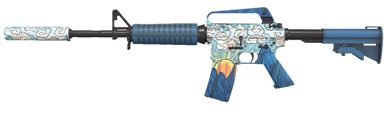 M4A1-S Solitude White Clouds Orange Sun Blue pattern